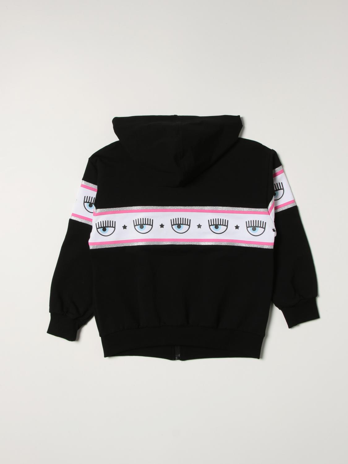 CHIARA FERRAGNI: Felpa in cotone con banda Logomania - Nero | Maglia Chiara  Ferragni 5198009240 GIGLIO.COM