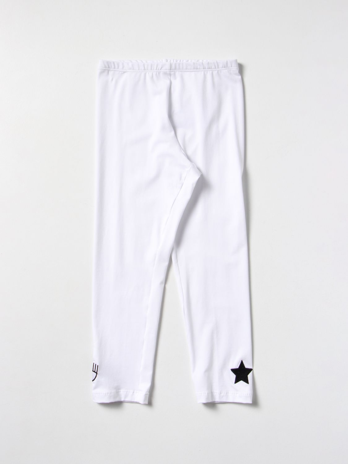 Pants Chiara Ferragni: Chiara Ferragni leggings in stretch cotton white 1