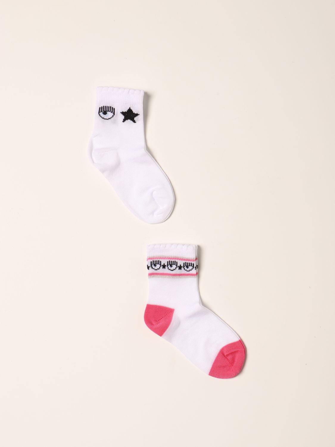 Socks baby Chiara Ferragni: Set of 2 pairs of Chiara Ferragni socks with logo white 1