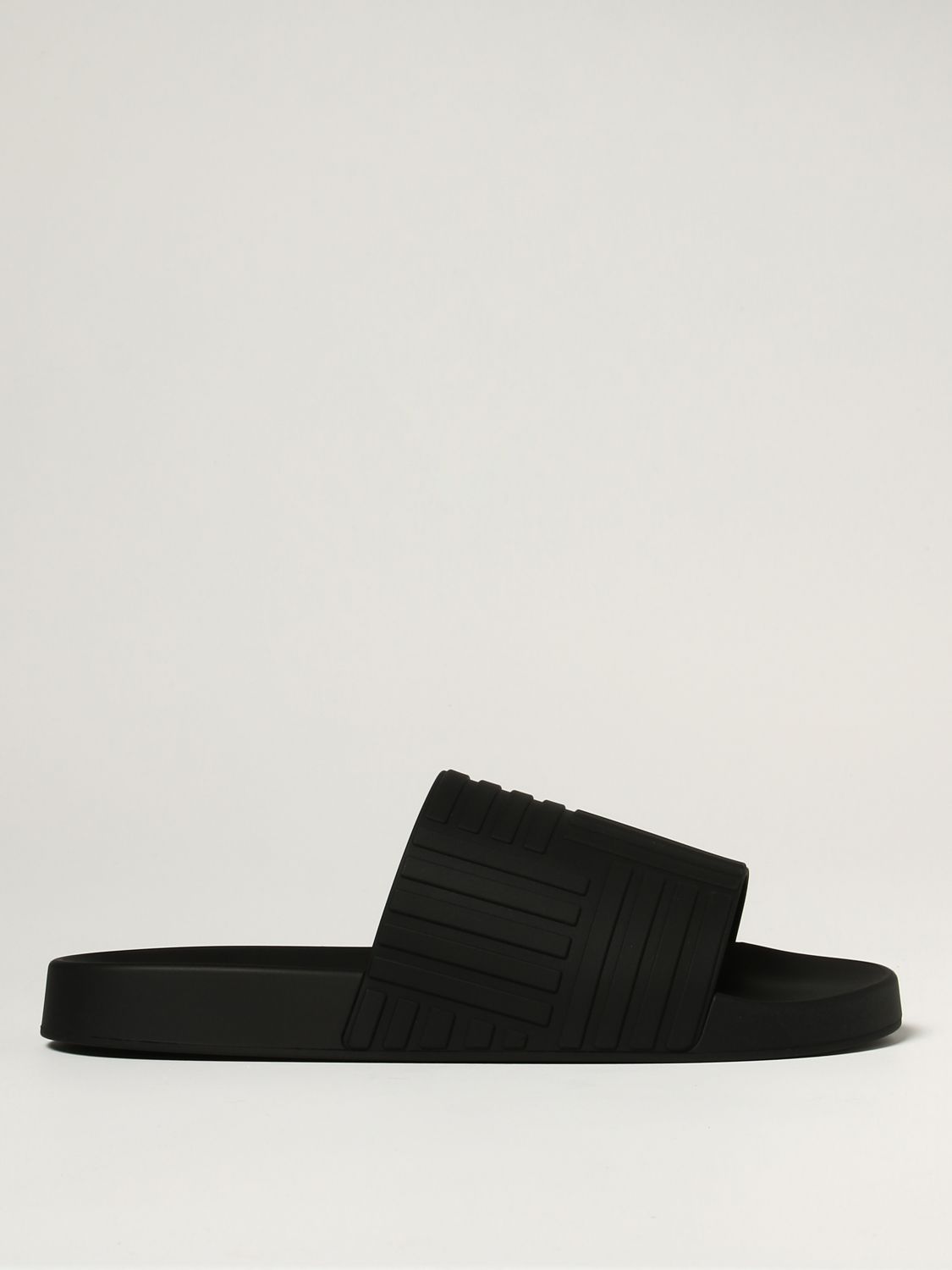 Sandalen Bottega Veneta: Bottega Veneta Slide-Sandale aus Gummi schwarz 1