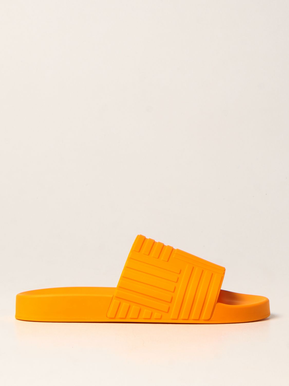 Sandalen Bottega Veneta: Bottega Veneta Slide-Sandale aus Gummi orange 1