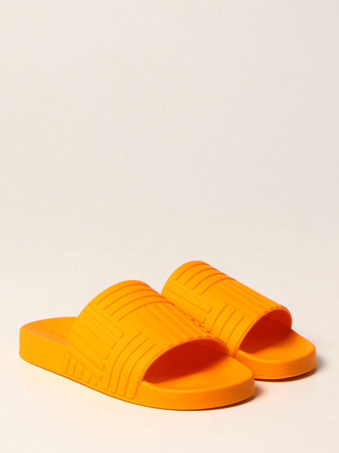 Sandalen Bottega Veneta: Bottega Veneta Slide-Sandale aus Gummi orange 2
