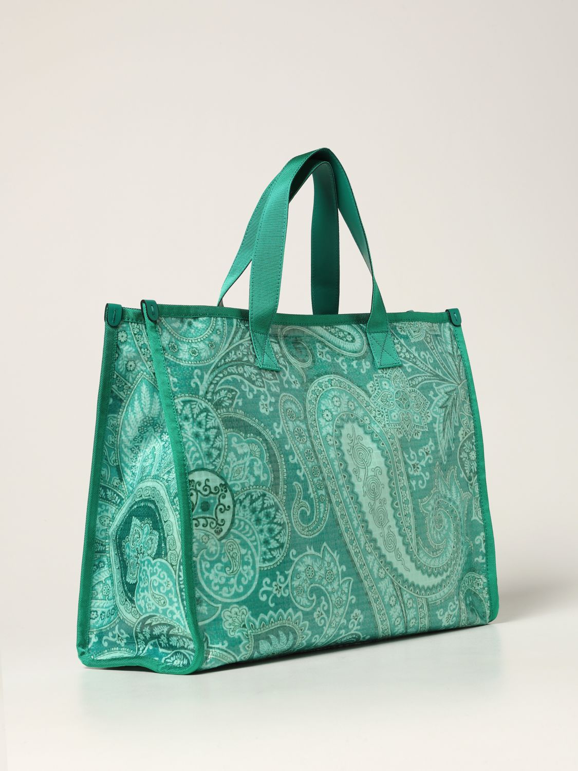 Etro Bag Tote Paisley Shopper Green Ages 2010