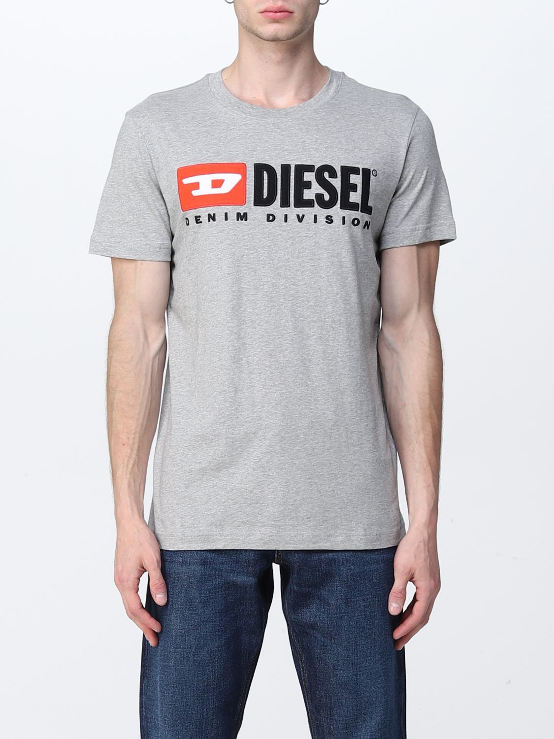 Diesel Cotton T-shirt With Logo In Grey