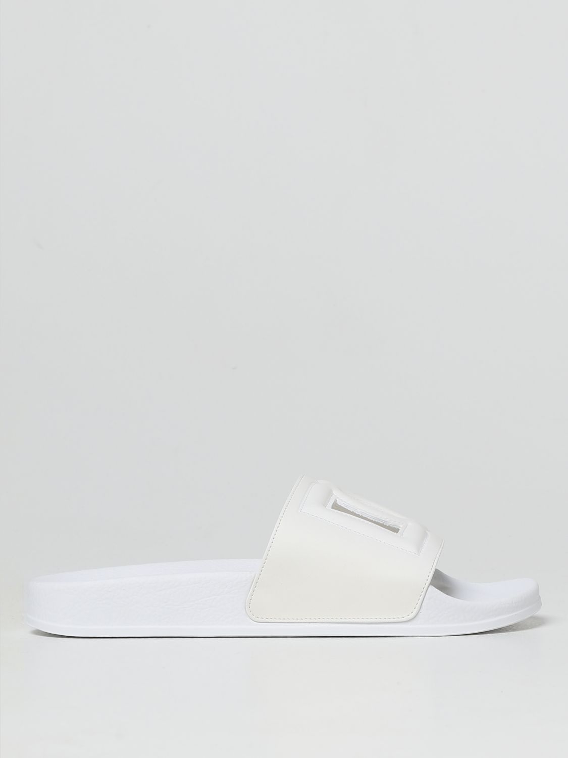 Dolce & Gabbana Kids' Slide Sandals In Leather In White | ModeSens