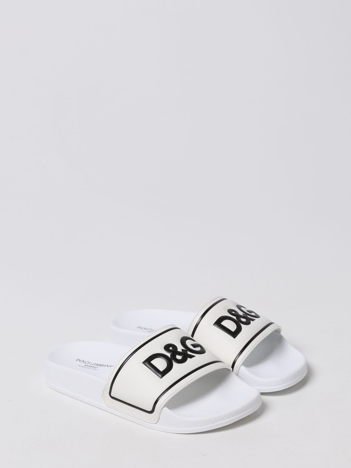 DOLCE & GABBANA: Sandalias con logo, Blanco | Zapatos Dolce & Gabbana DD0318A6E33 en línea GIGLIO.COM