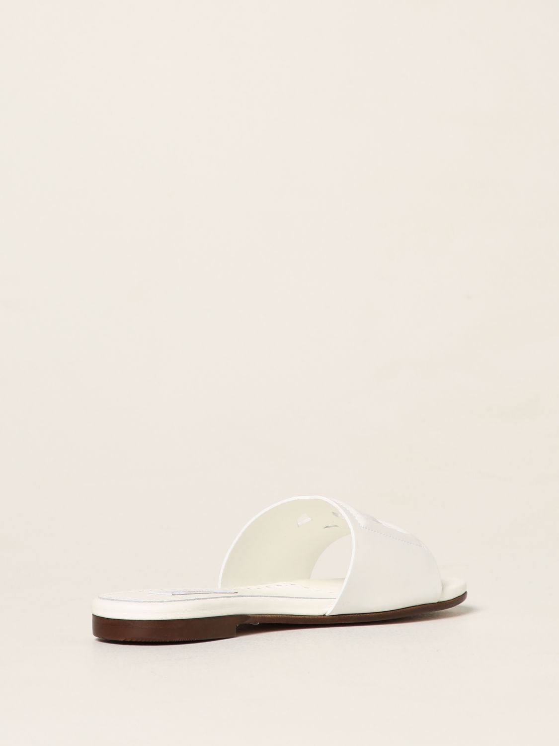 Scarpe Dolce & Gabbana: Sandalo Slide Dolce & Gabbana in pelle bianco 3