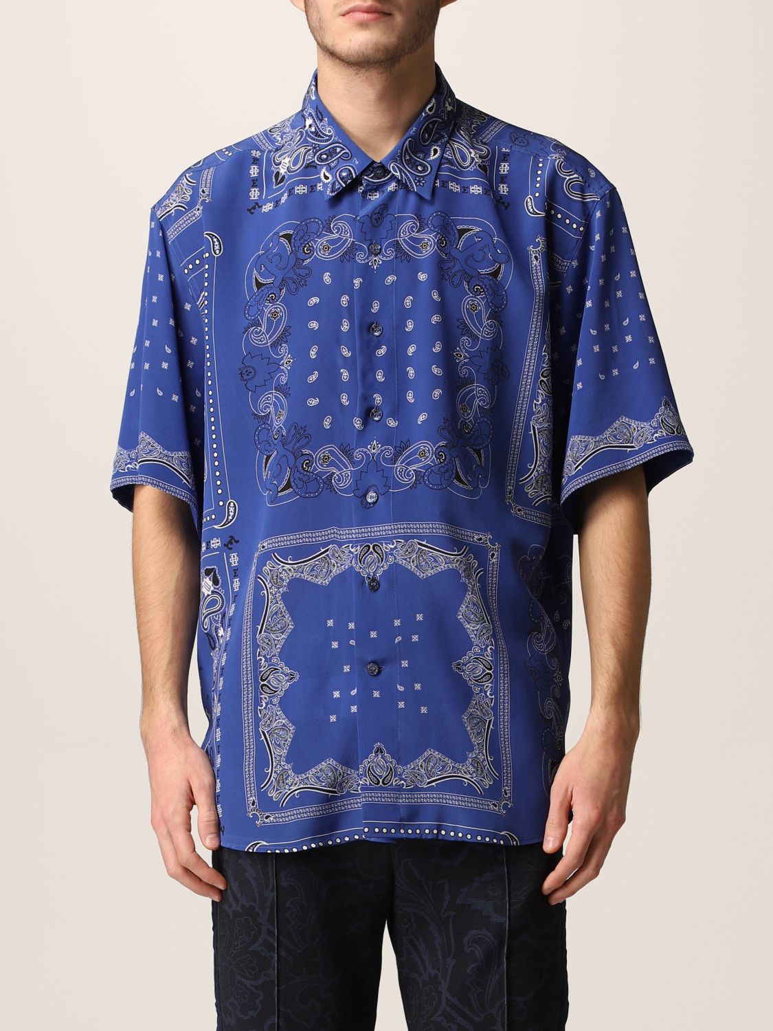 Etro silk shirt with Paisley bandana print
