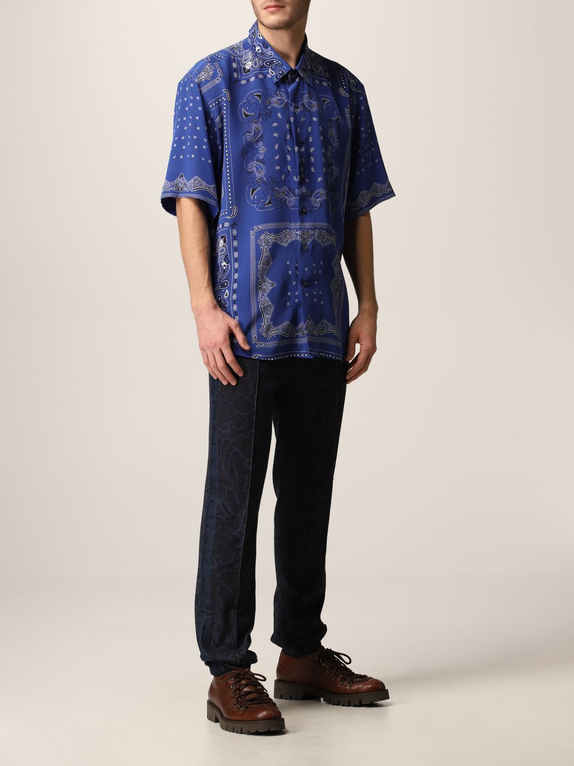 Etro silk shirt with Paisley bandana print