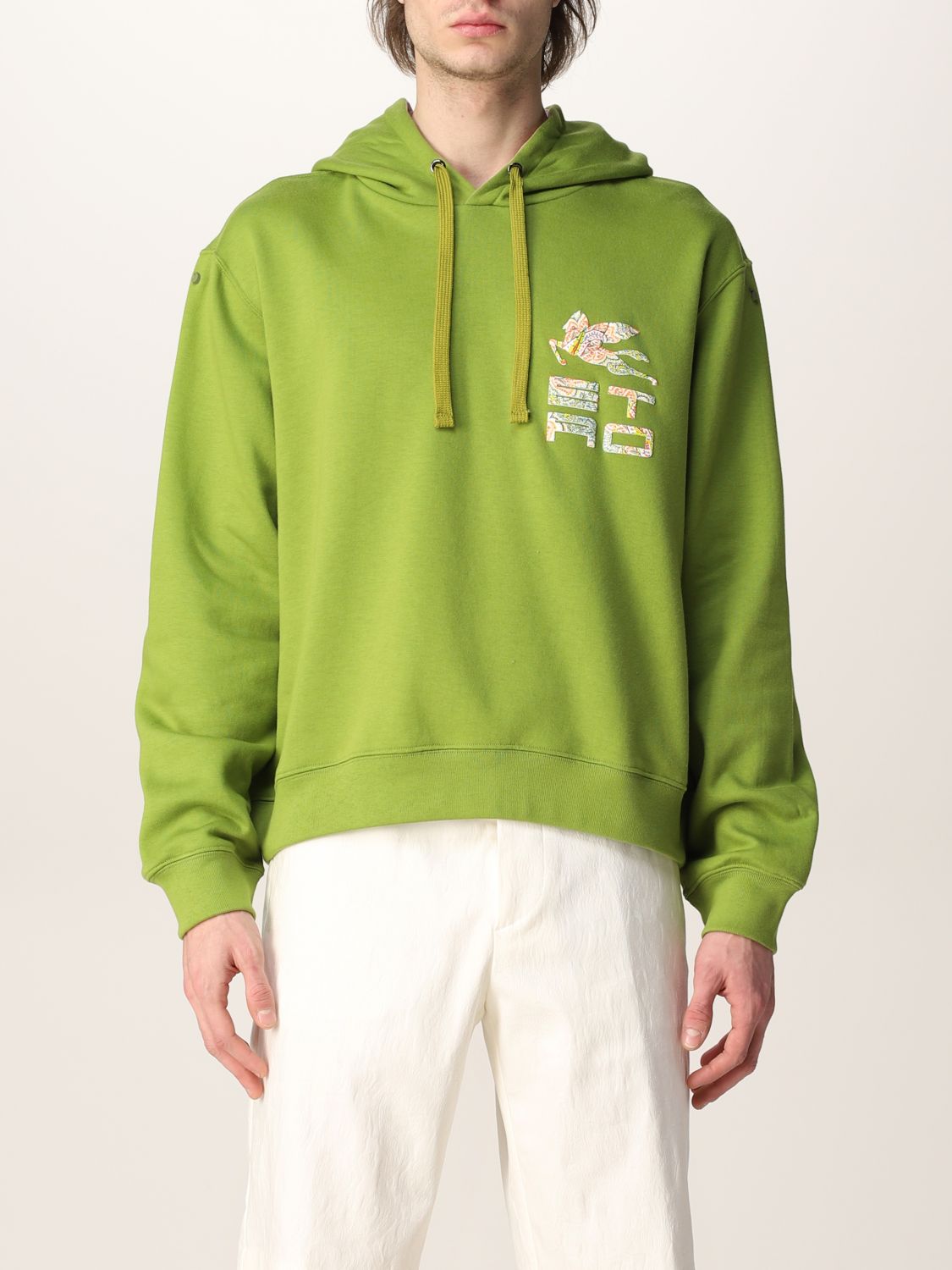Sweatshirt Etro: Etro cotton jumper with Pegasus logo green 1