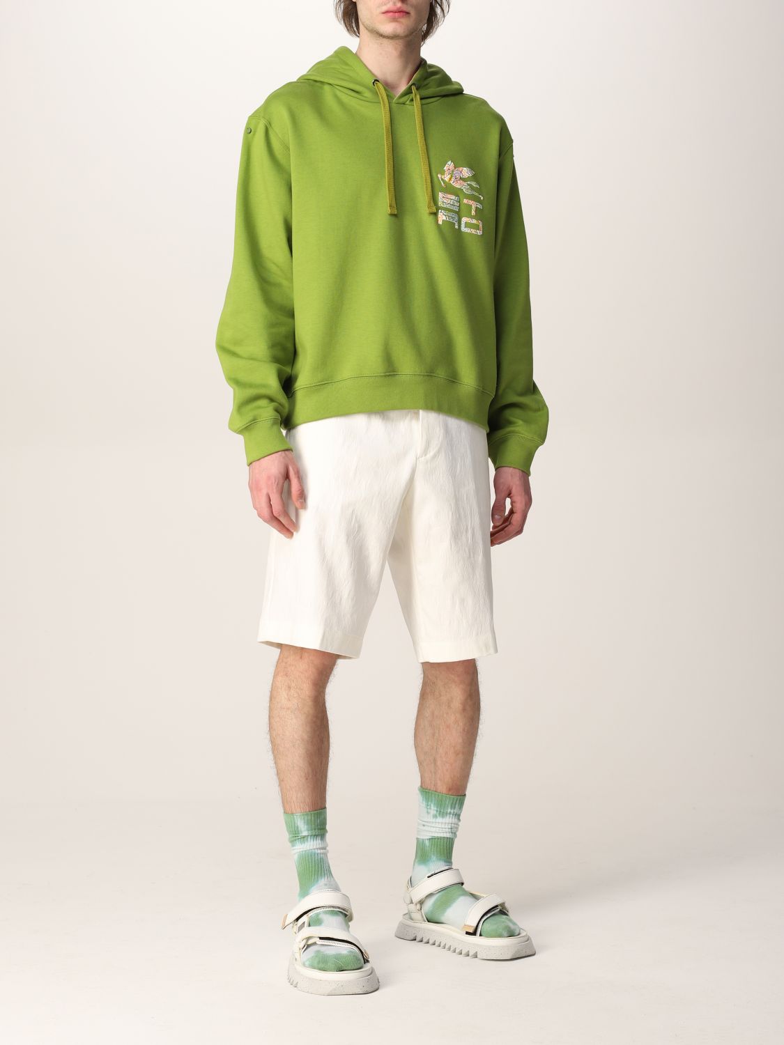 Sweatshirt Etro: Etro cotton jumper with Pegasus logo green 2