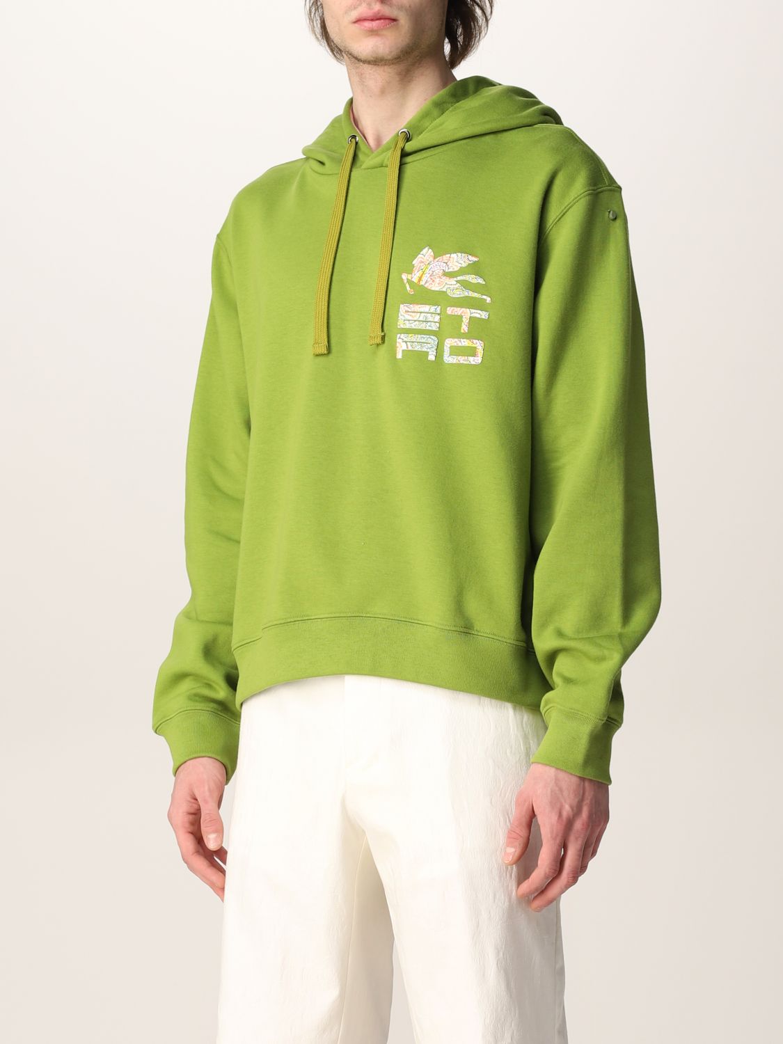 Sweatshirt Etro: Etro cotton sweatshirt with Pegasus logo green 4