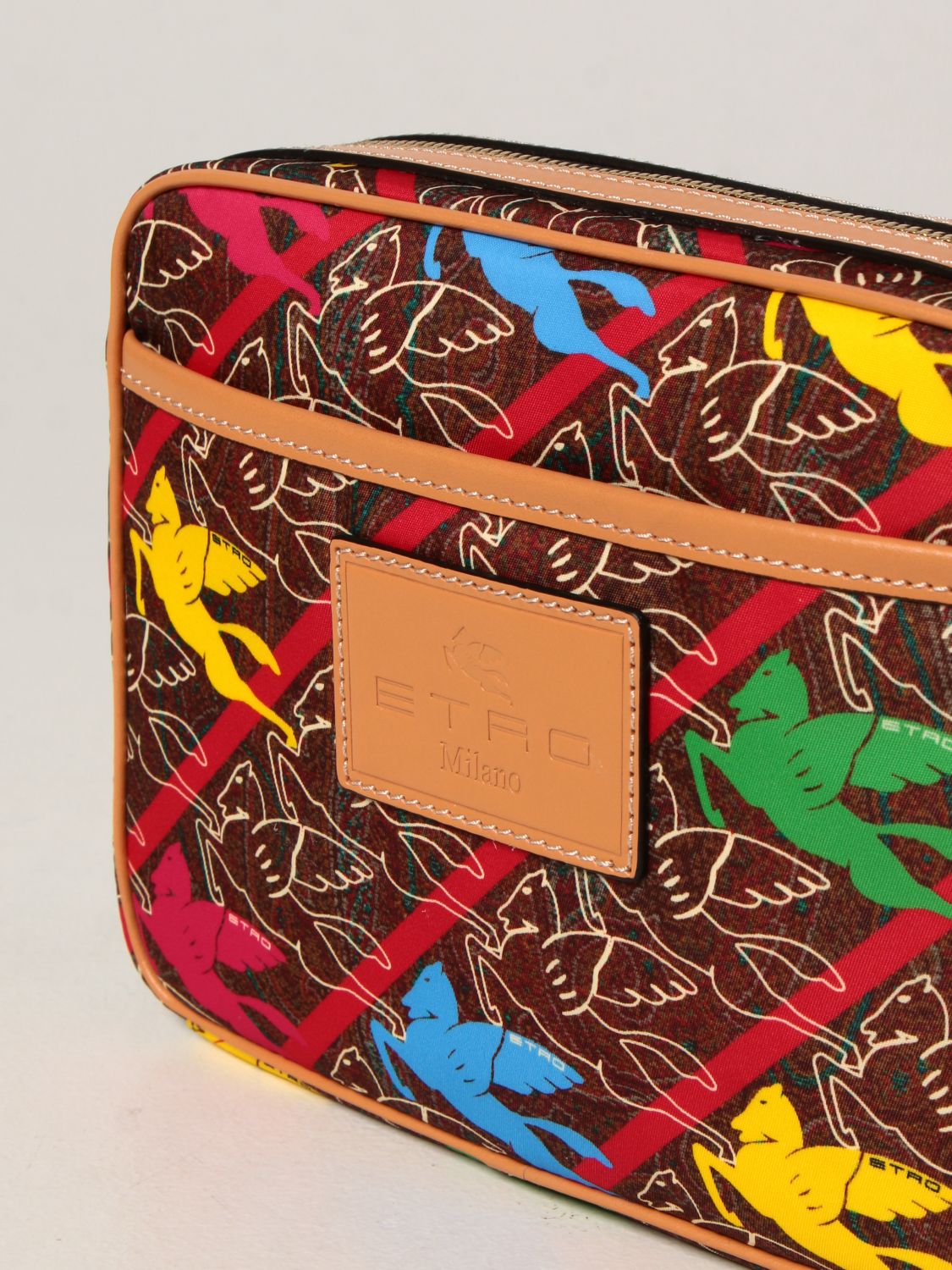 Borsa a tracolla Etro: Borsa a tracolla Etro in tessuto paisley rosso 4