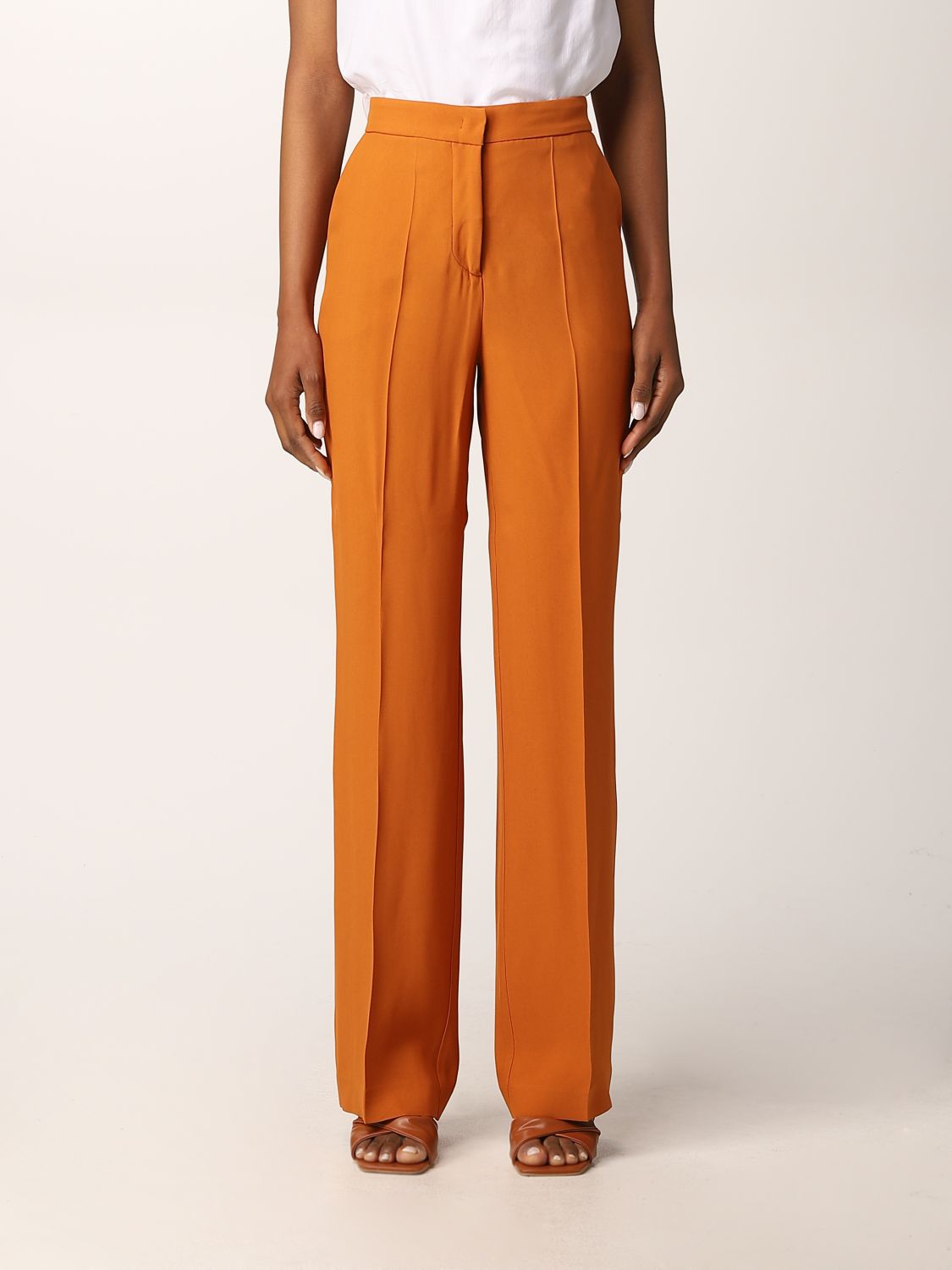 Pantalon FEDERICA TOSI en coloris Orange Femme Vêtements Robes Robes longues décontractées et dété 