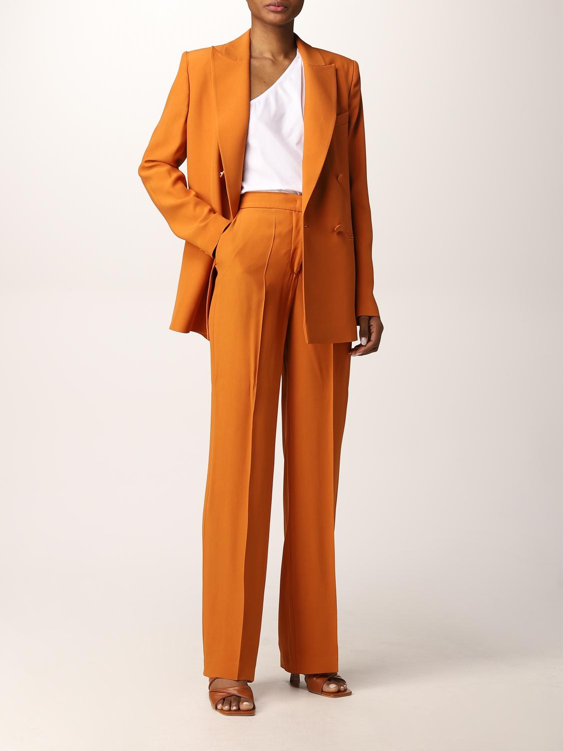 FEDERICA TOSI: pants in crepe - Orange 