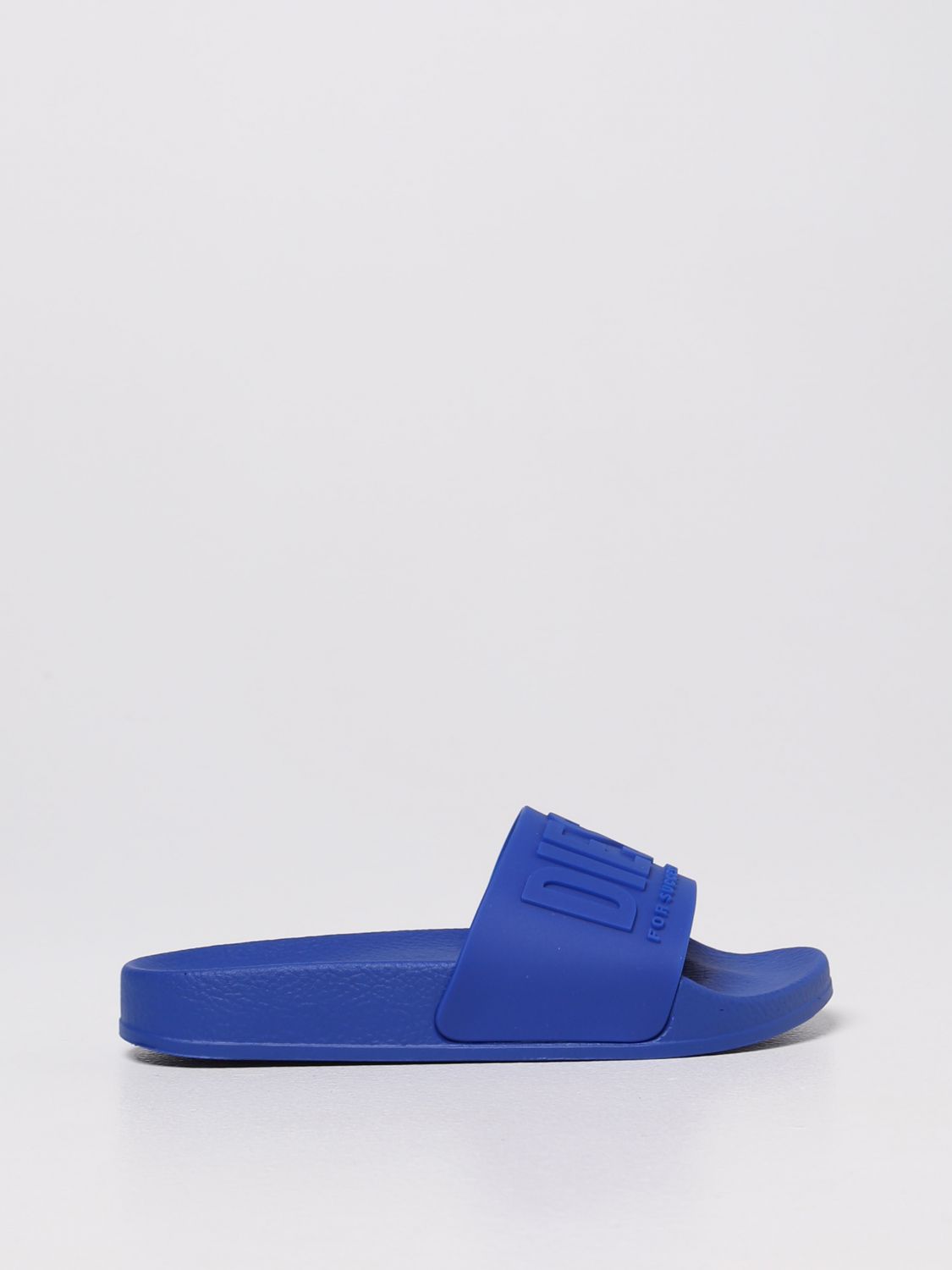 Diesel Kids' Slide Sandal In Rubber In Blue