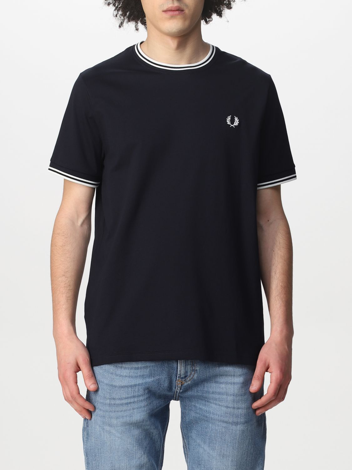 T-shirt Fred Perry: T-shirt Fred Perry in cotone blue navy 1