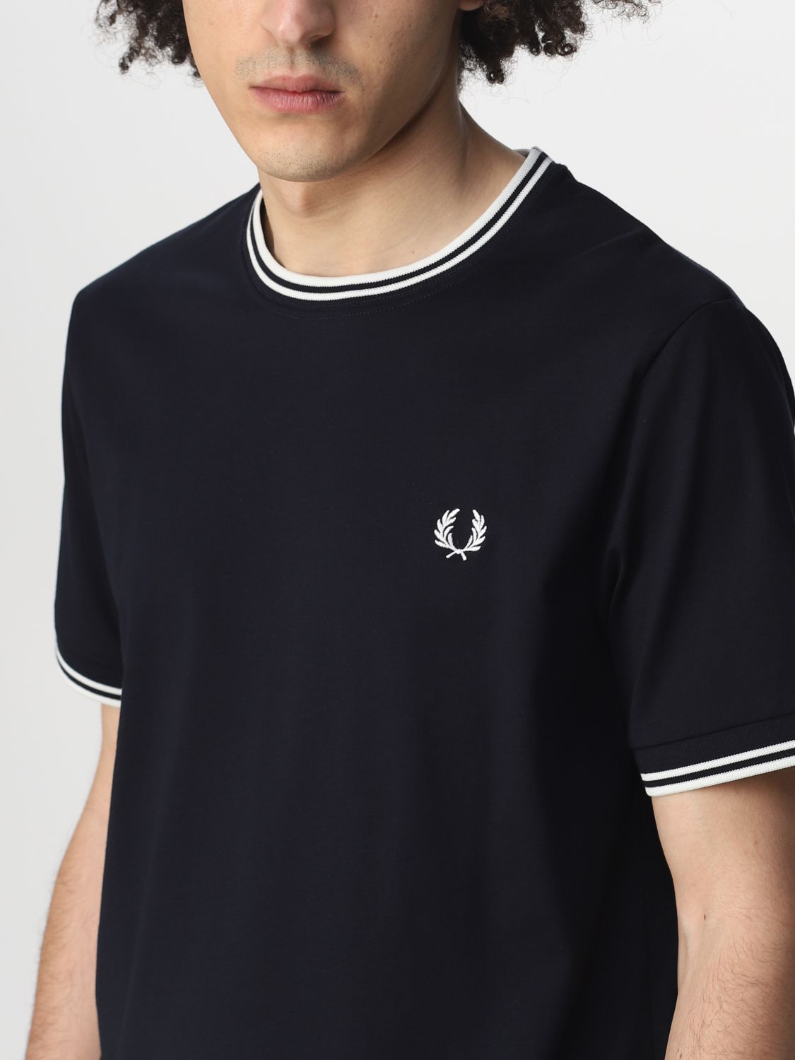 T-shirt Fred Perry: T-shirt Fred Perry in cotone blue navy 3