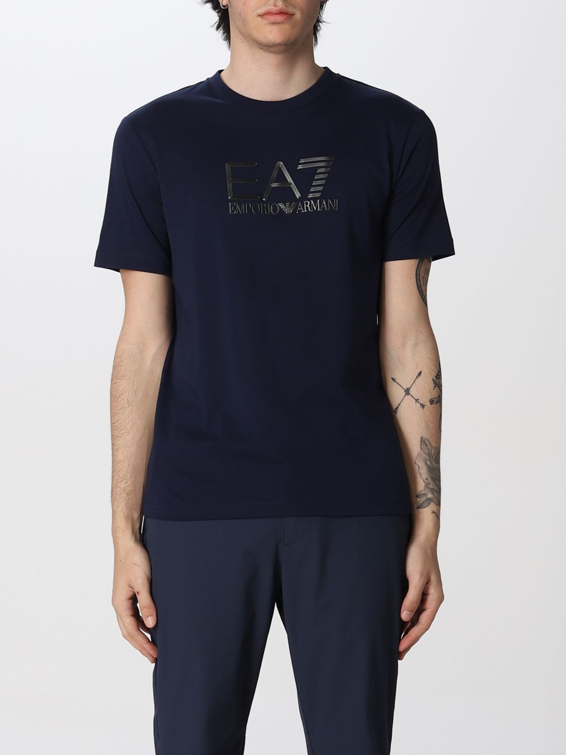 Ea7 T-shirt With Logo In Black