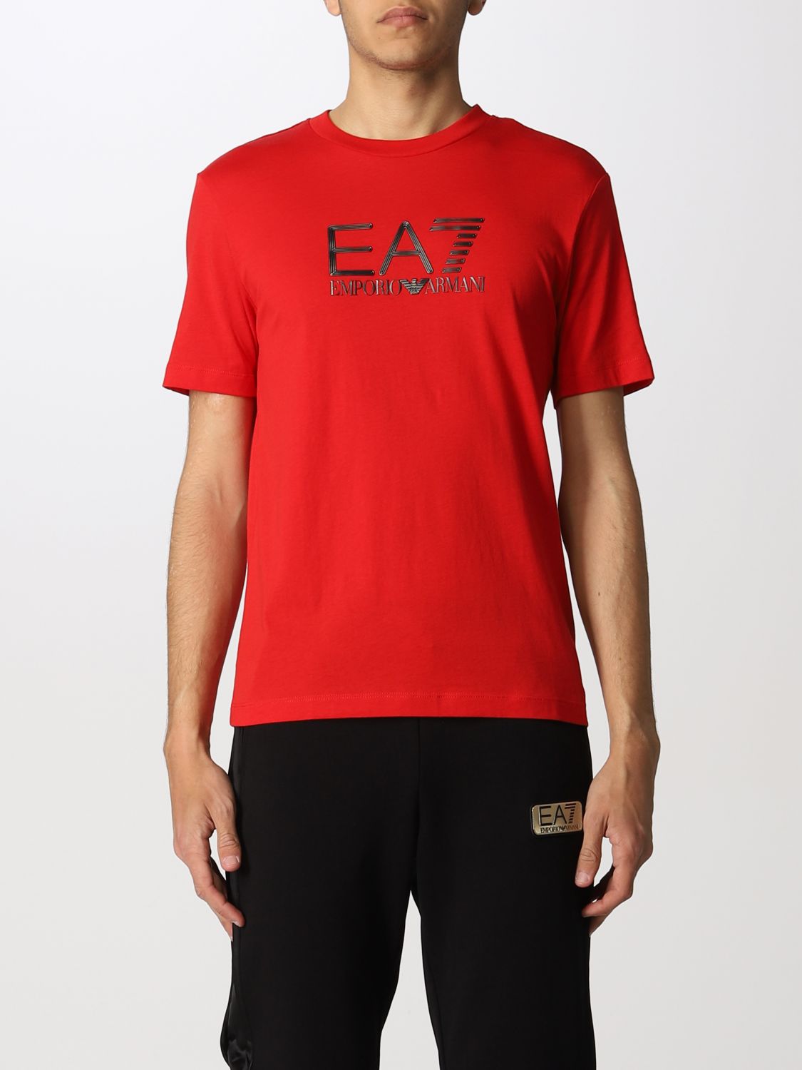 Ea7 T-shirt With Logo In Red