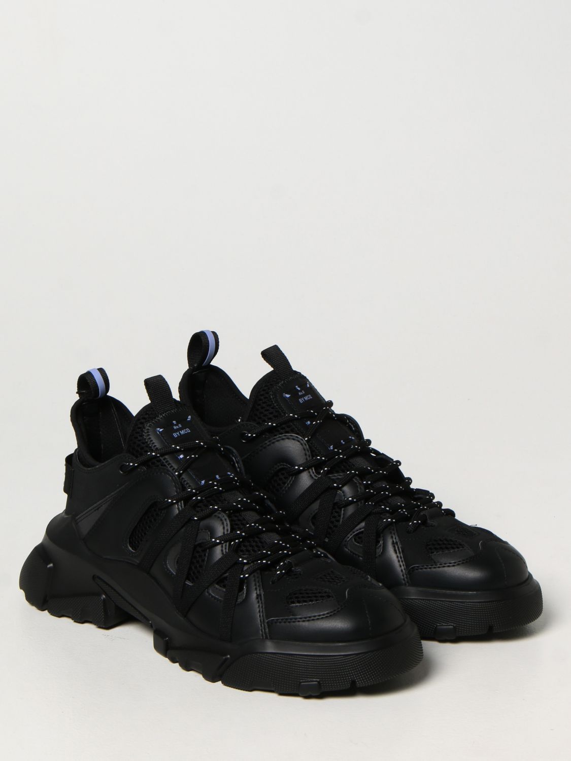 MCQ: Orbyt Descender 2.0 leather and mesh trainers - Black | Mcq ...