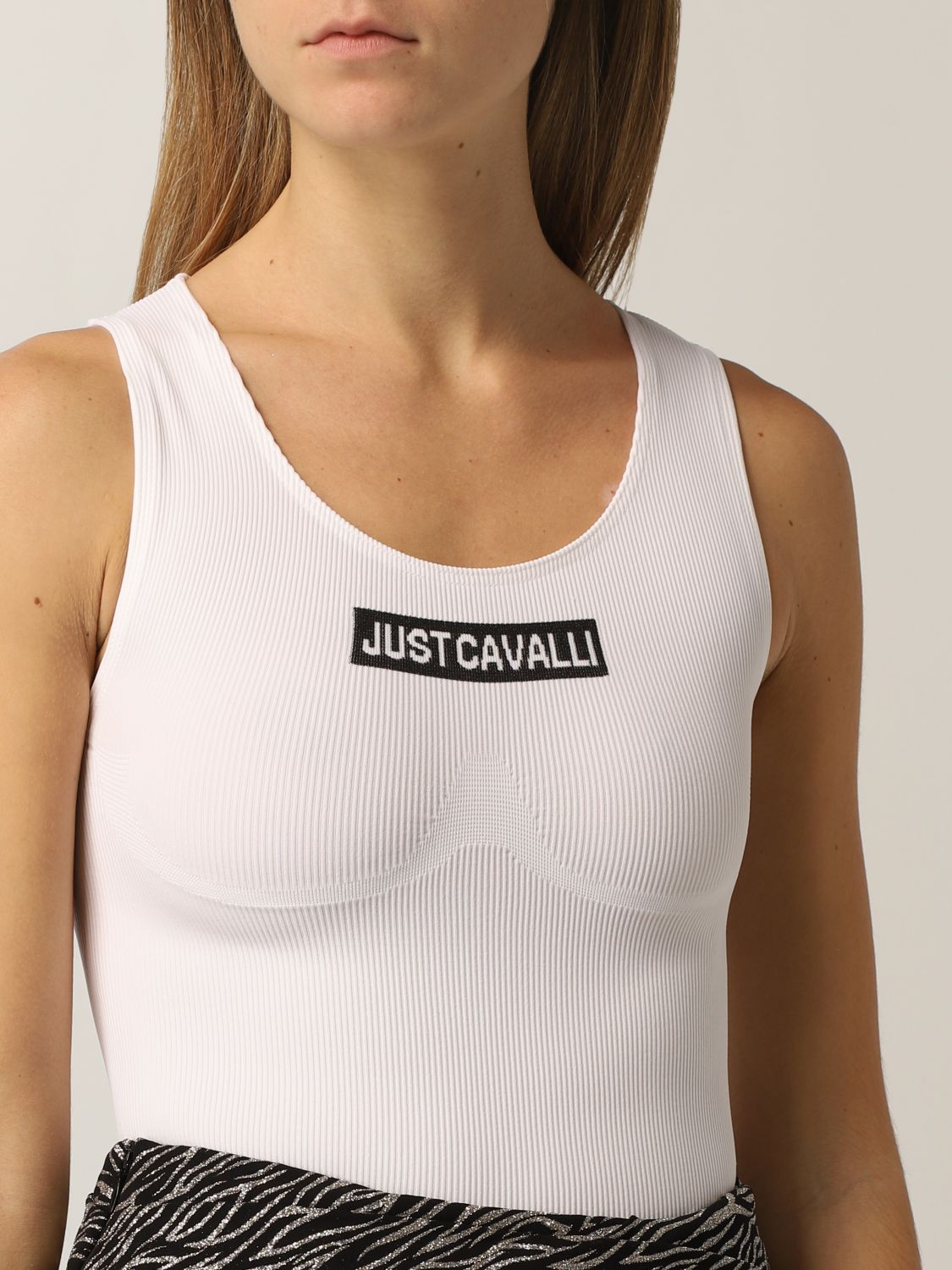 Body Just Cavalli: Just Cavalli body in ribbed knit white 4