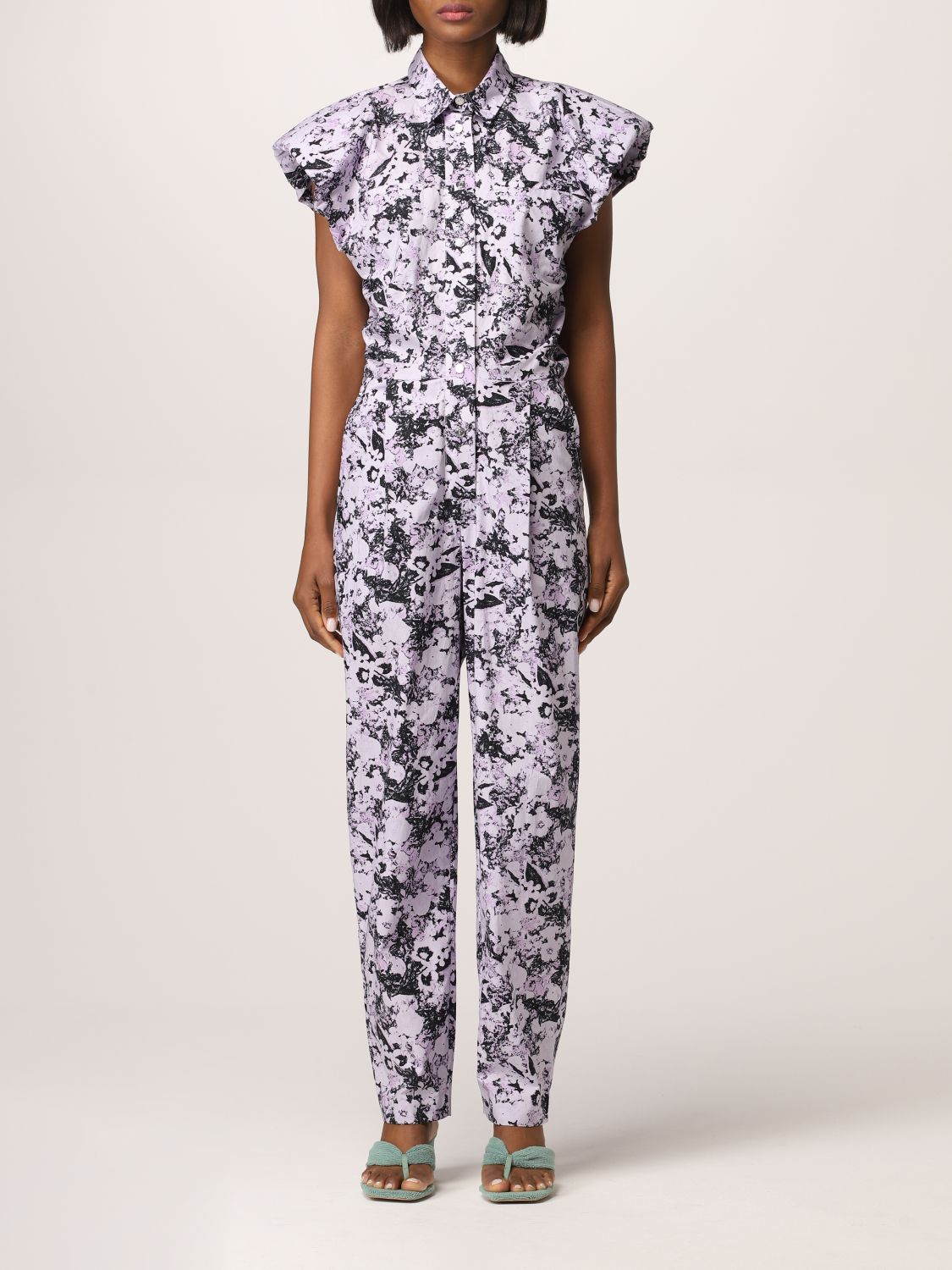 Jumpsuits Remain: Remain long jumpsuit in cotton with print lilac 1