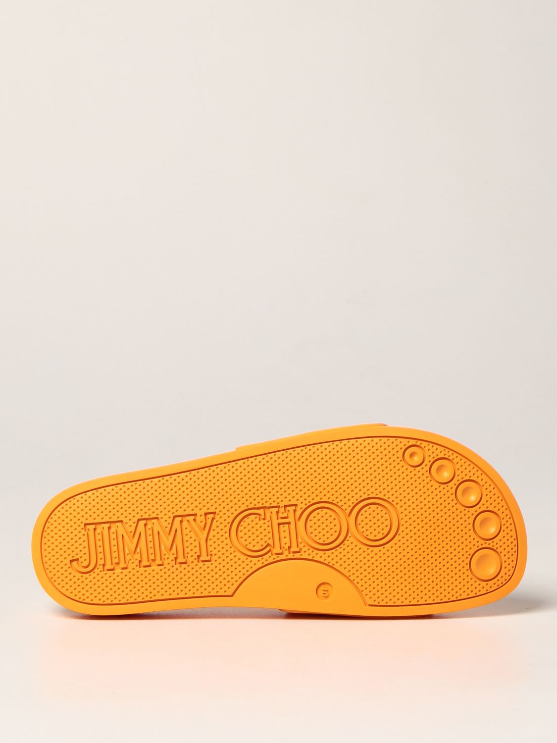 JIMMY CHOO: rubber slides - Orange | Flat Sandals Jimmy Choo PORT 