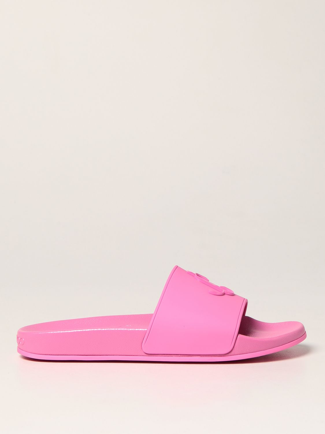 Jimmy Choo Gummi Port/f in Pink Damen Schuhe Flache Schuhe Zehentrenner und Badelatschen 