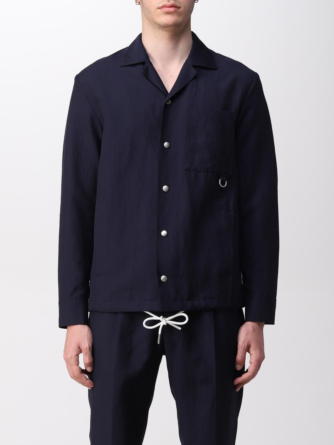 PAOLO PECORA: Collo polo manica lunga - Blue | Camicia Paolo Pecora  G1113600 GIGLIO.COM