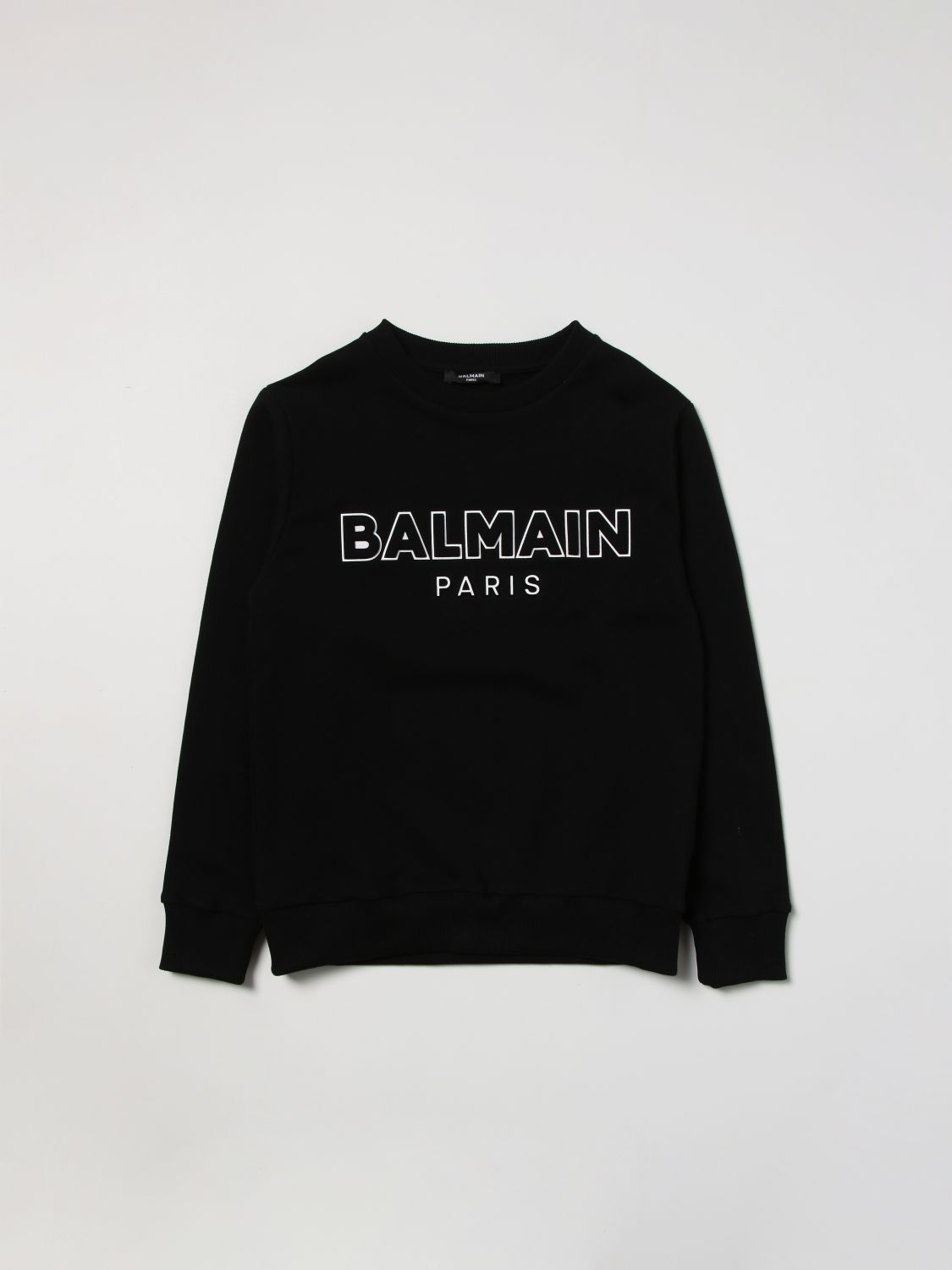 BALMAIN: cotton sweatshirt with logo - Black 2 | Balmain sweater ...