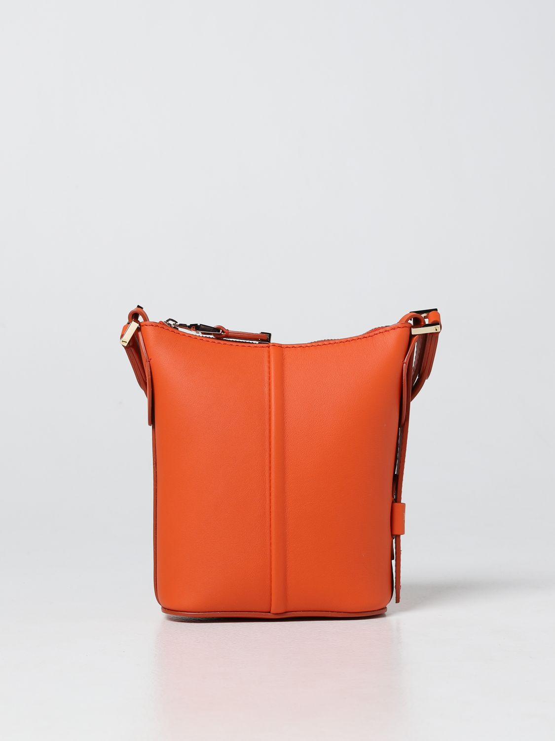 Max Mara Riviers Leather Bag In Orange