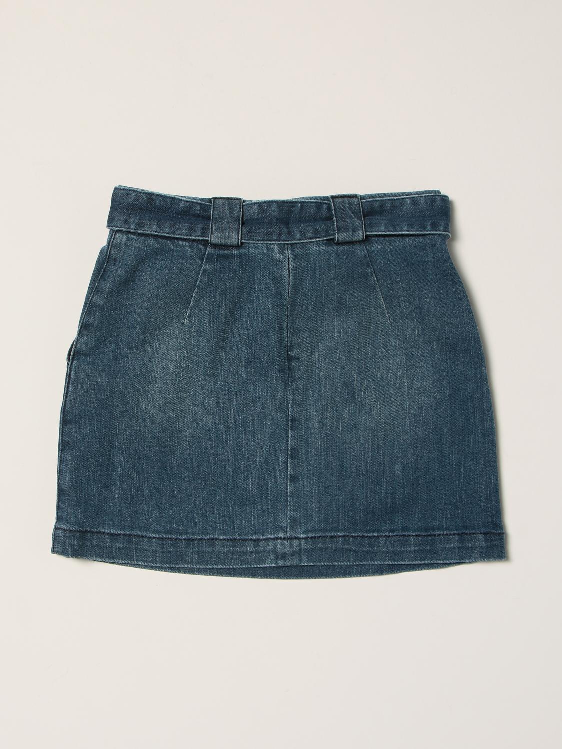 ELISABETTA FRANCHI: Gonna di jeans con logo - Denim | Gonna Elisabetta  Franchi EFGO11660XEUNI GIGLIO.COM