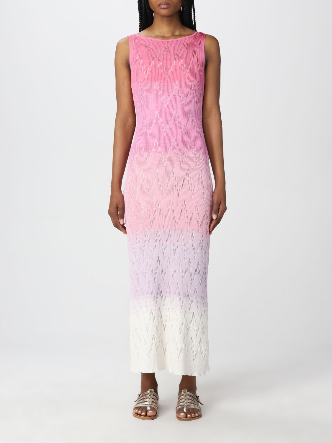Dress Missoni: Missoni knit dress with zig zag pattern pink 1