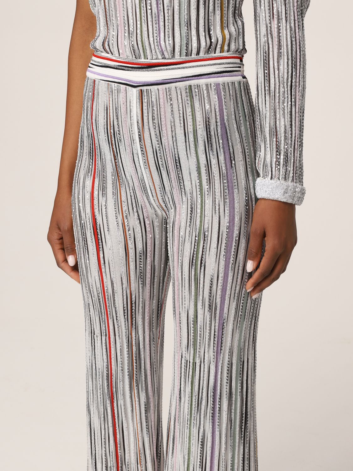 Trousers Missoni: Missoni pants with sequins grey 5