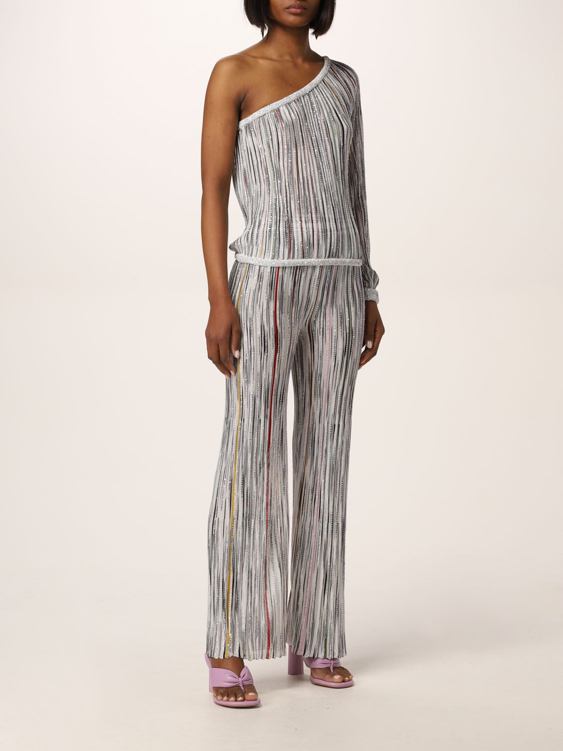 Top Missoni: Missoni one-shoulder top with sequins grey 2