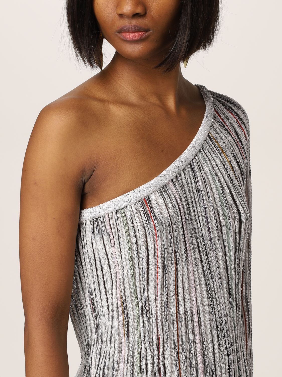 Top Missoni: Missoni one-shoulder top with sequins grey 5