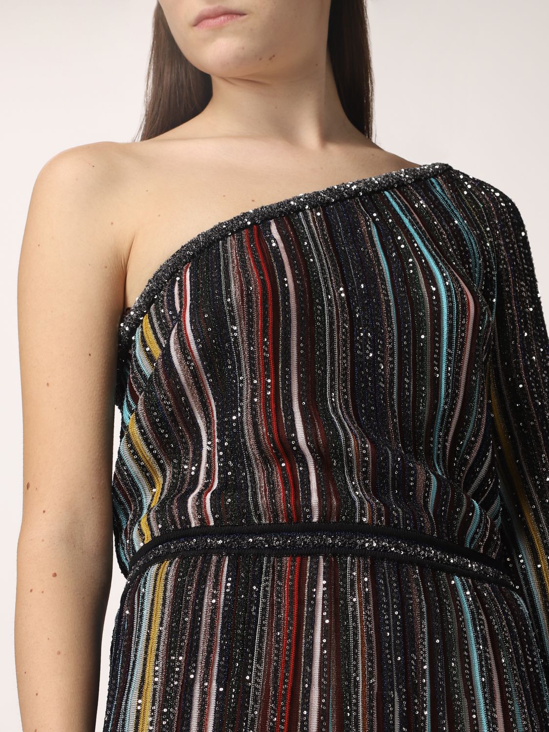 Dress Missoni: Missoni one-shoulder striped dress multicolor 4