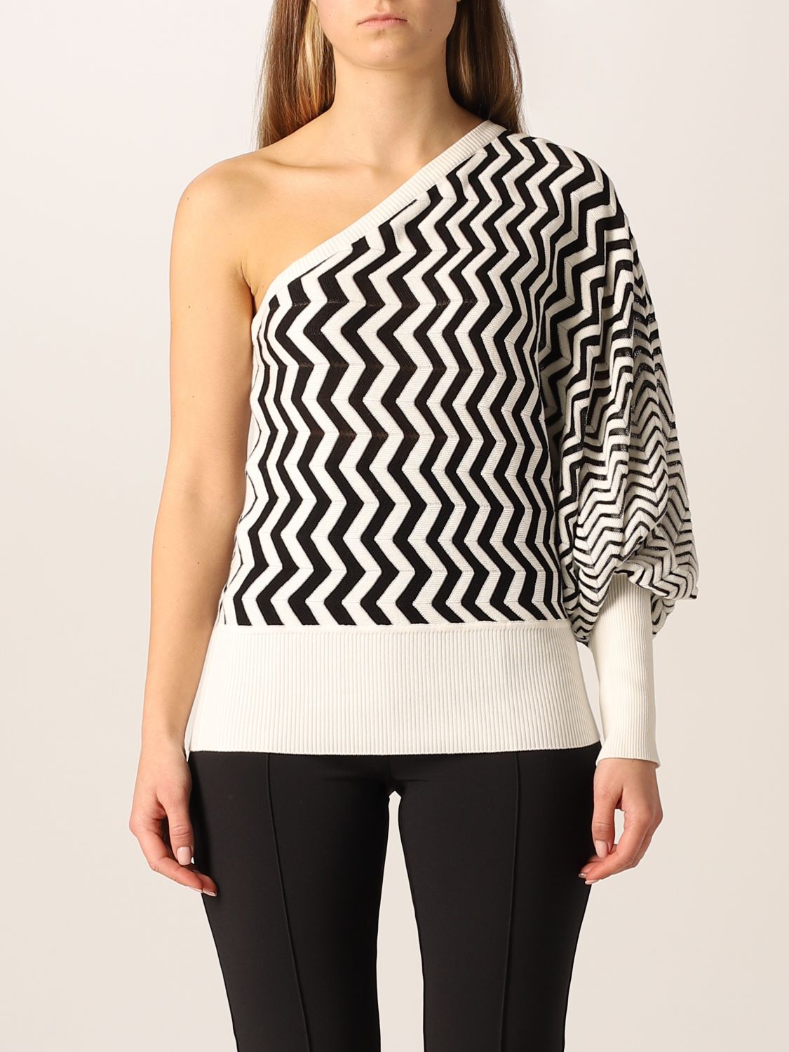 Jumper Missoni: Missoni asymmetrical sweater with zig zag pattern black 1