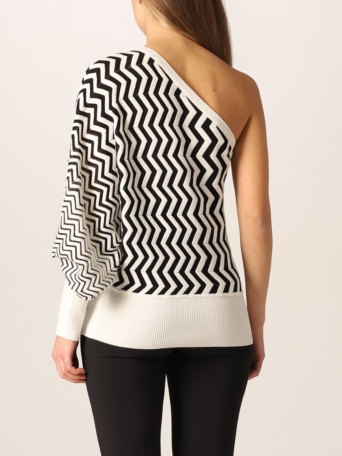 Jumper Missoni: Missoni asymmetrical sweater with zig zag pattern black 2