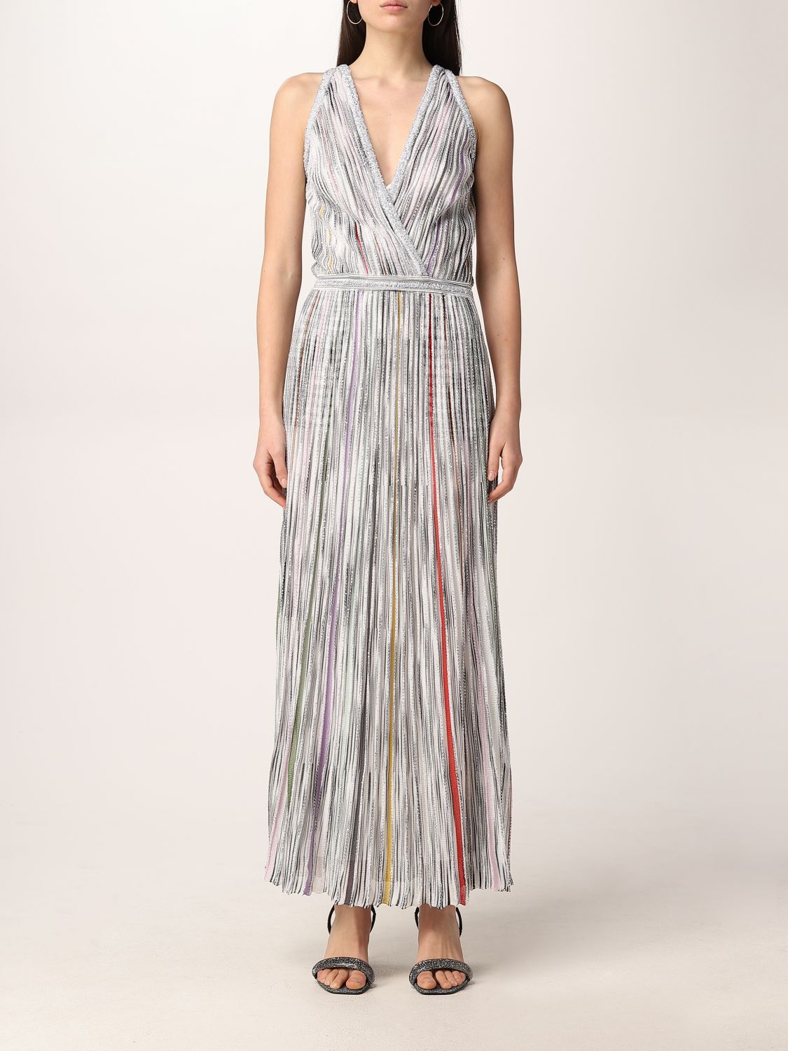 Dress Missoni: Missoni long pleated dress with sequins grey 1