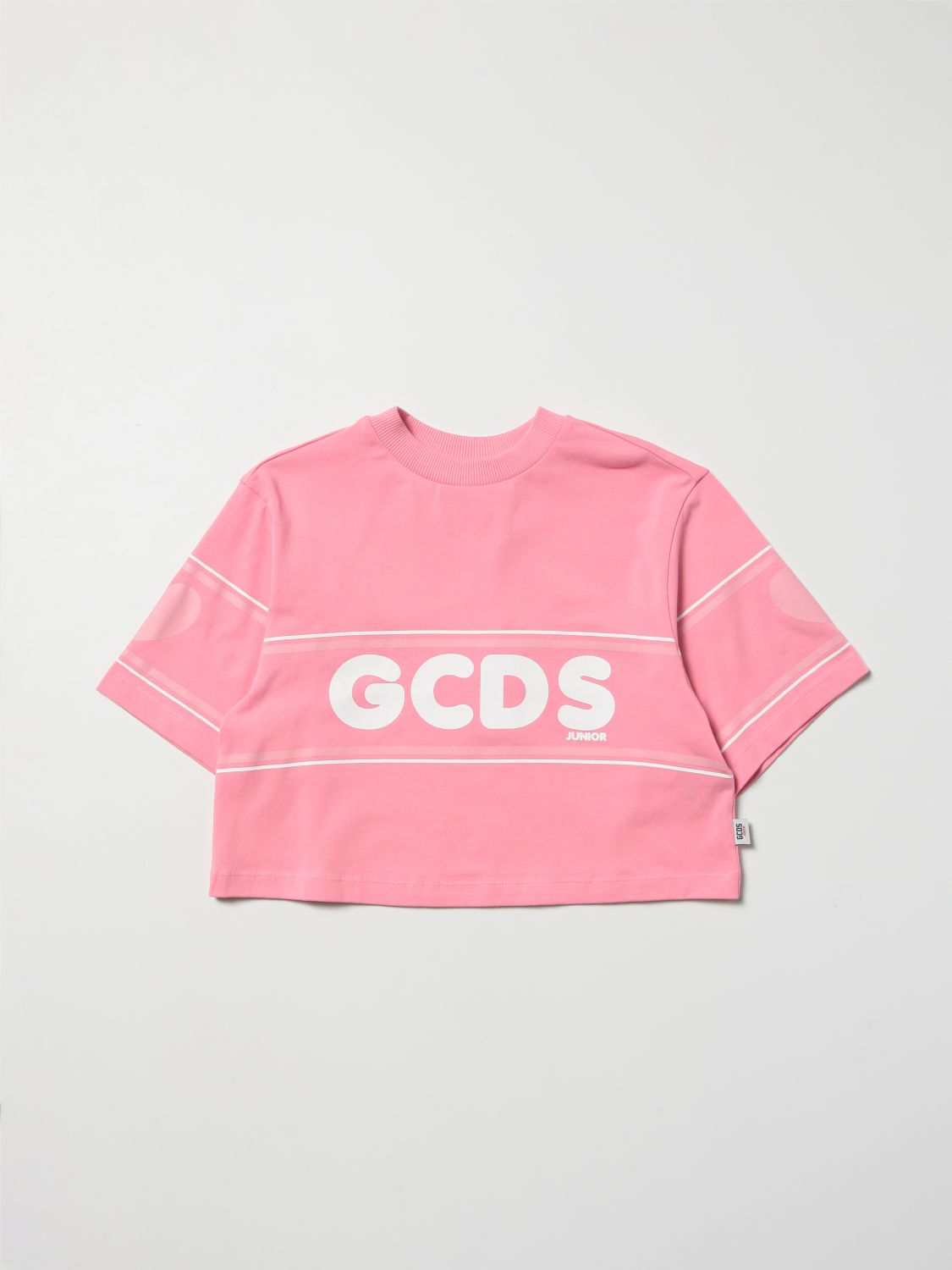 Gcds Kids' Diesel Cotton T-shirt With Logo Print In Pink