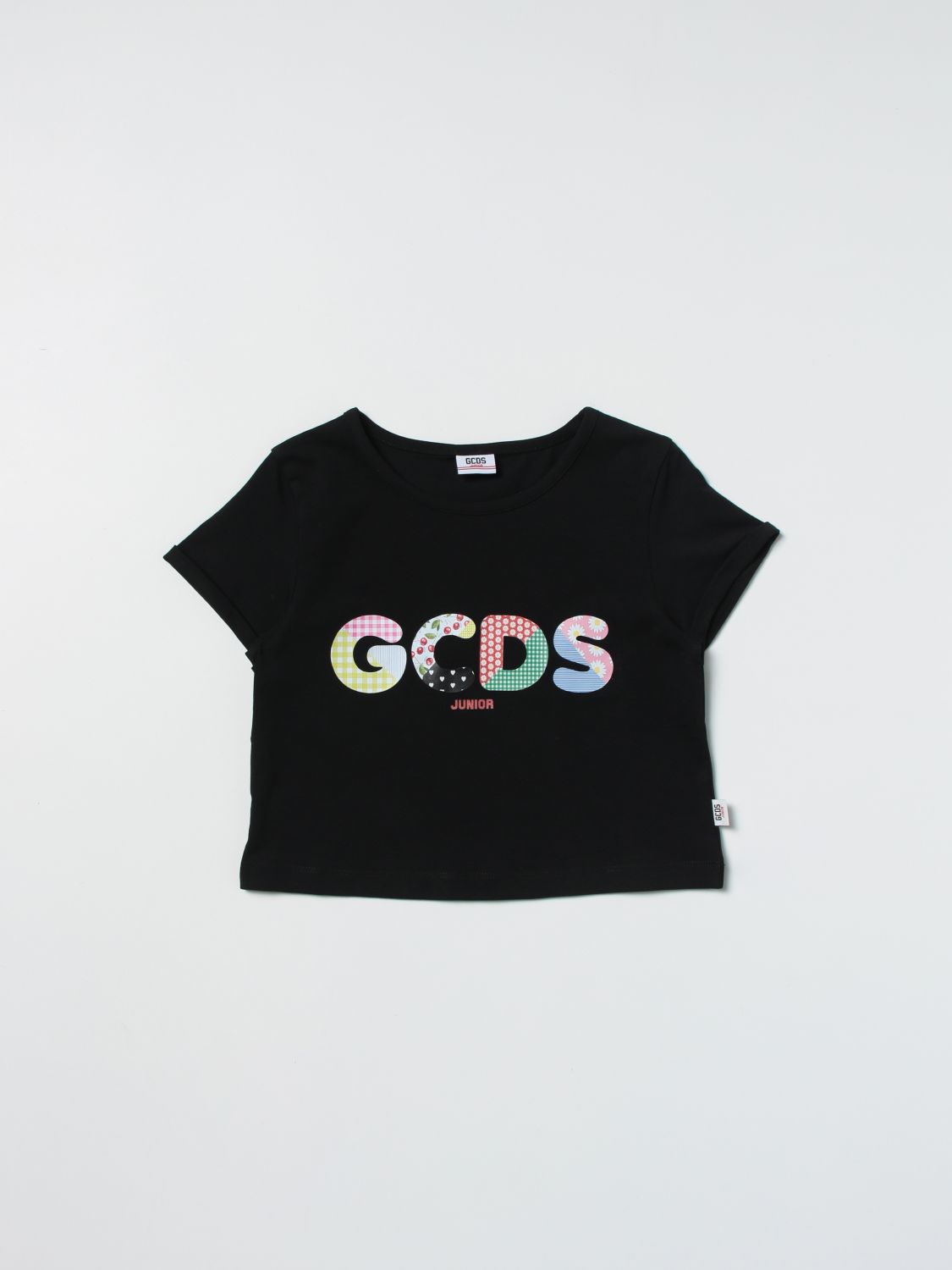 Gcds Kids' T-shirt With Patterned Logo In Black