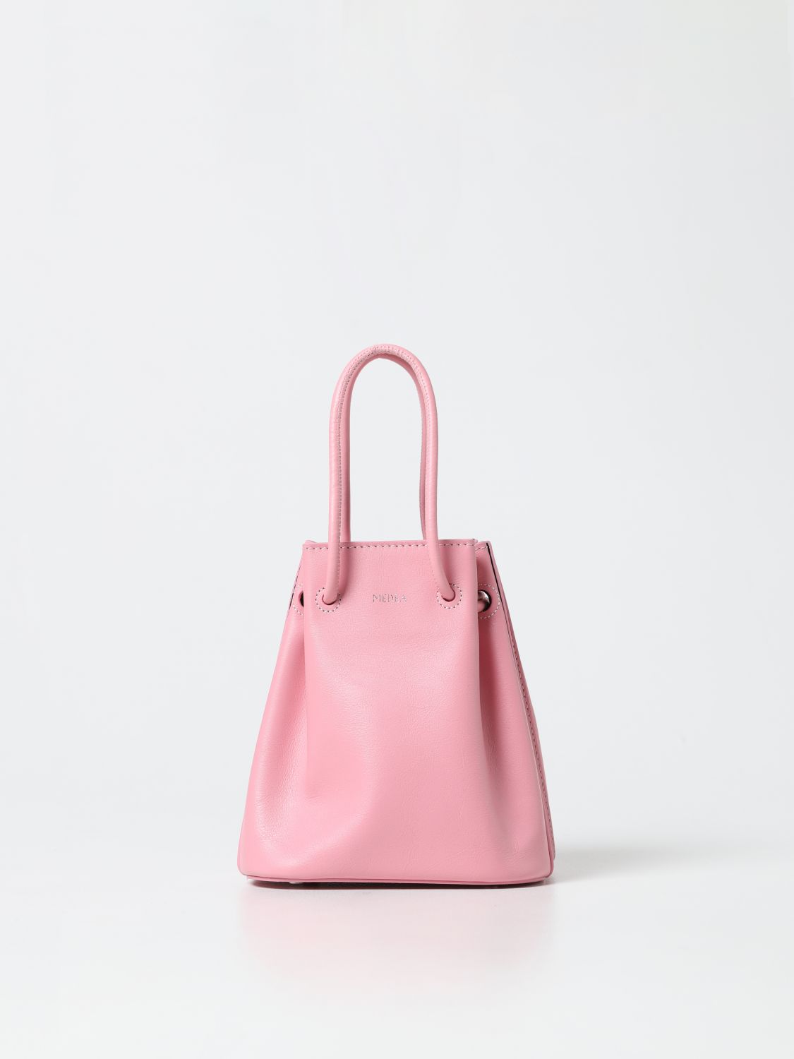 Pink Womens Bags Bucket bags and bucket purses MEDEA Satin And Leather Mini Bucket Bag in Fuchsia,Red 