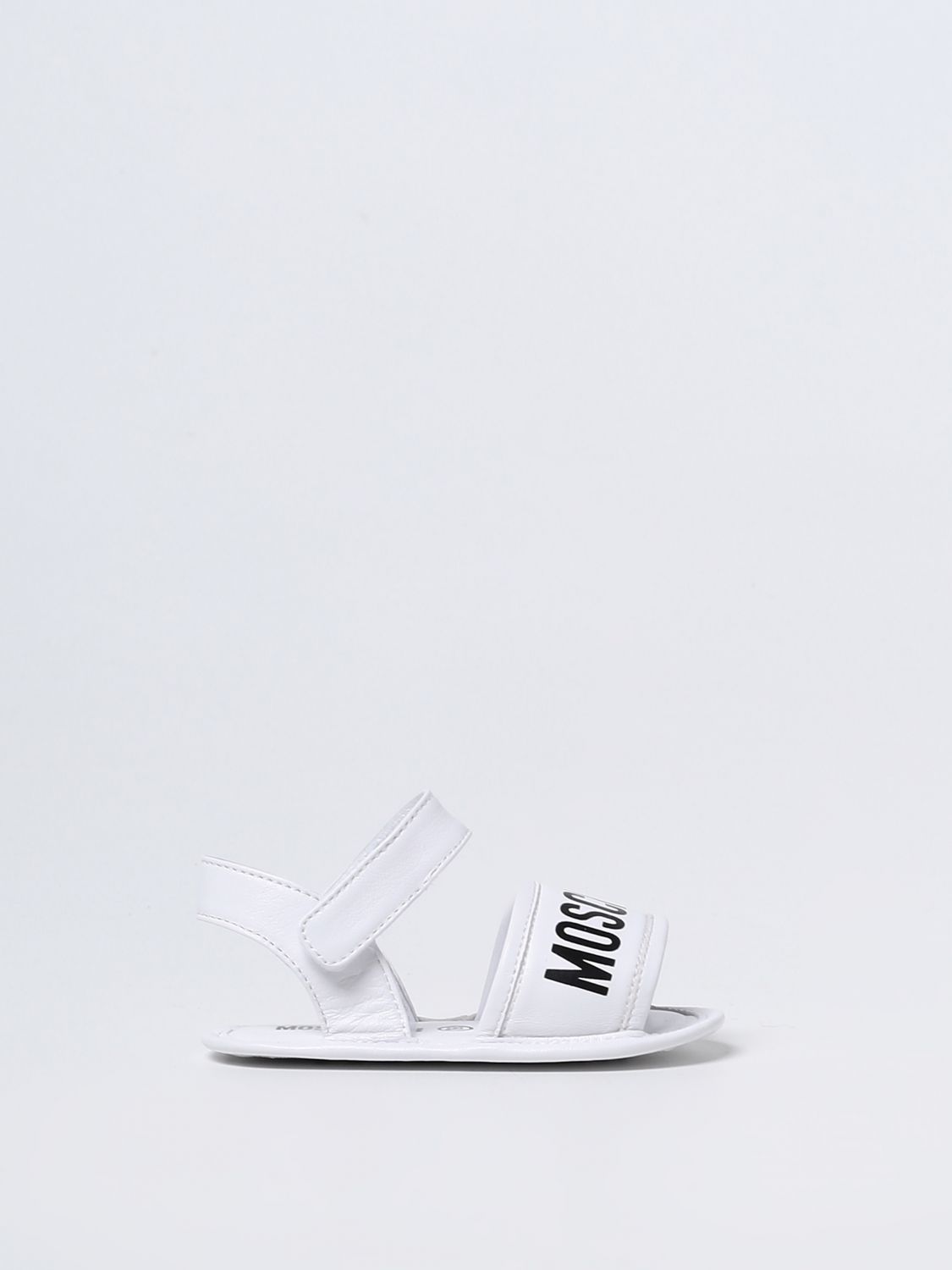 Moschino Baby Babies' Leather Sandals In White