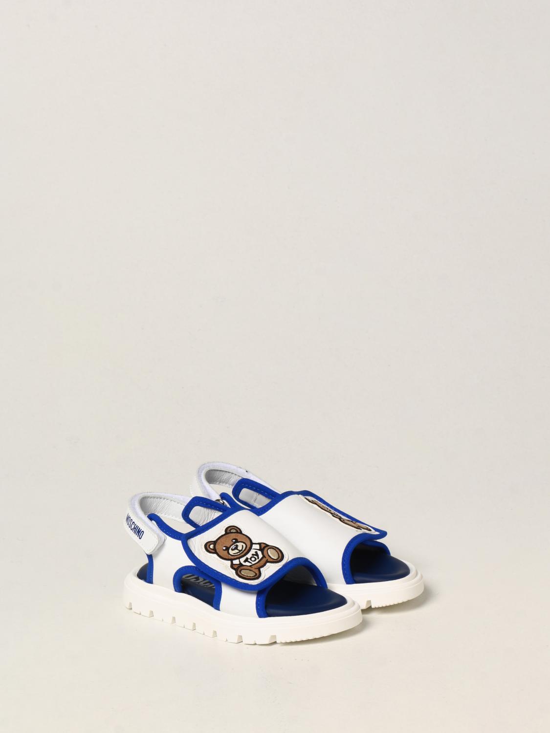 Moschino Baby Outlet leather sandals with Teddy White Moschino