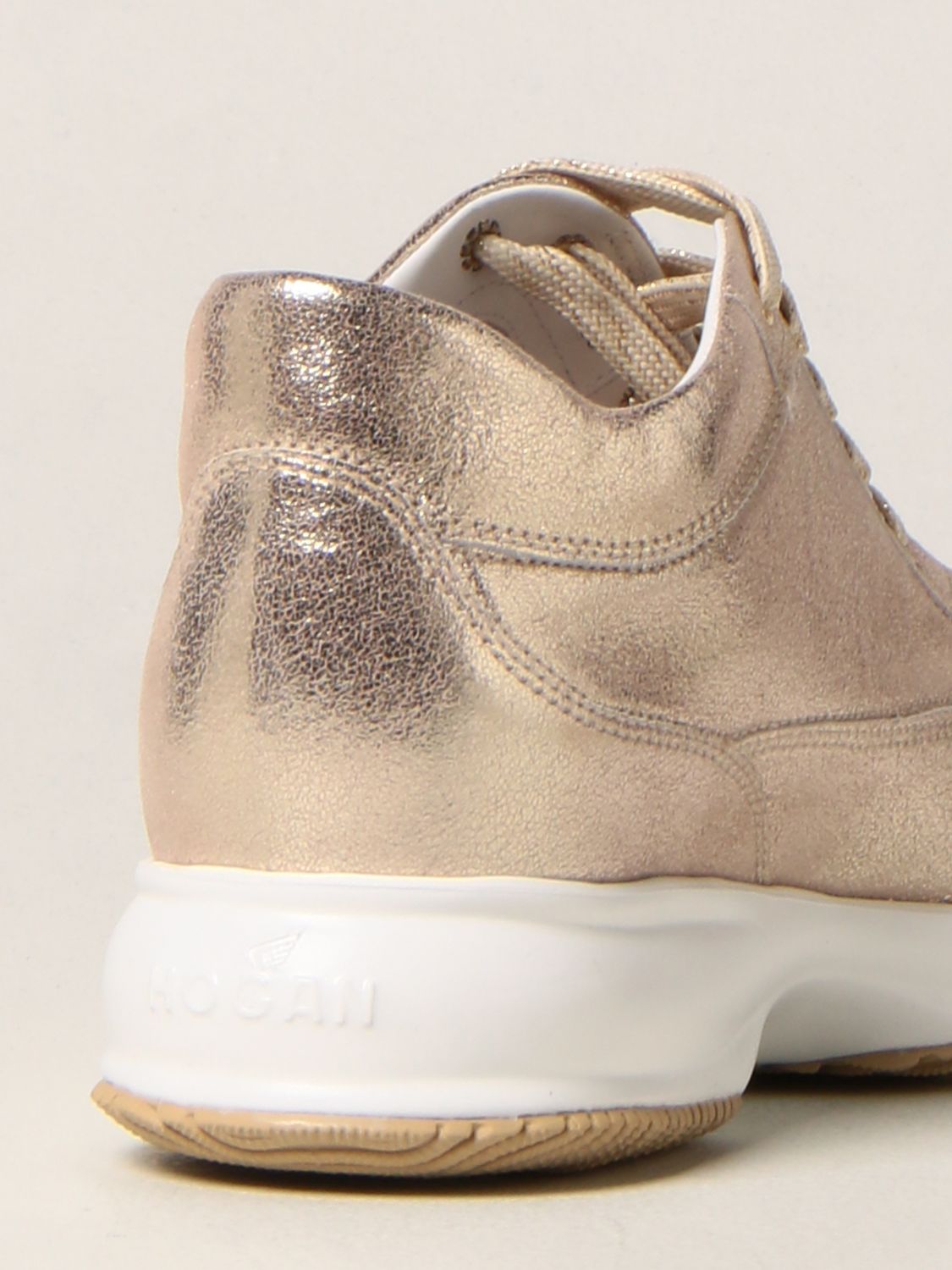Sneakers Hogan: Interactive Hogan trainers in laminated leather gold 3