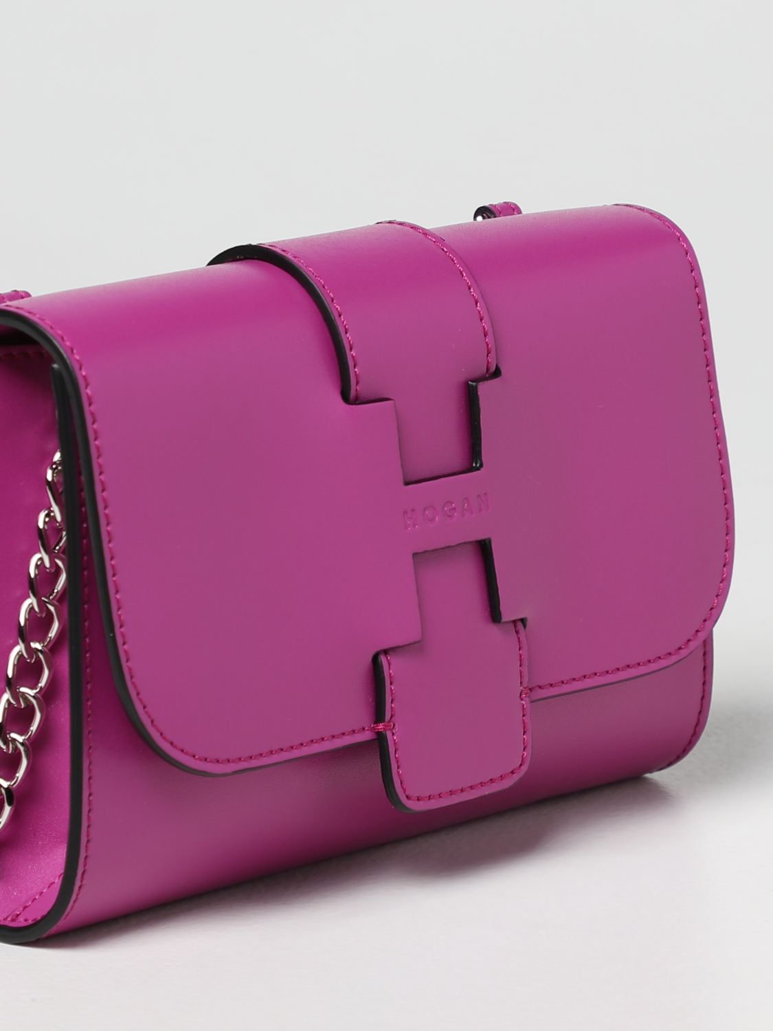 HOGAN: bag in textured leather - Violet | Hogan crossbody bags ...