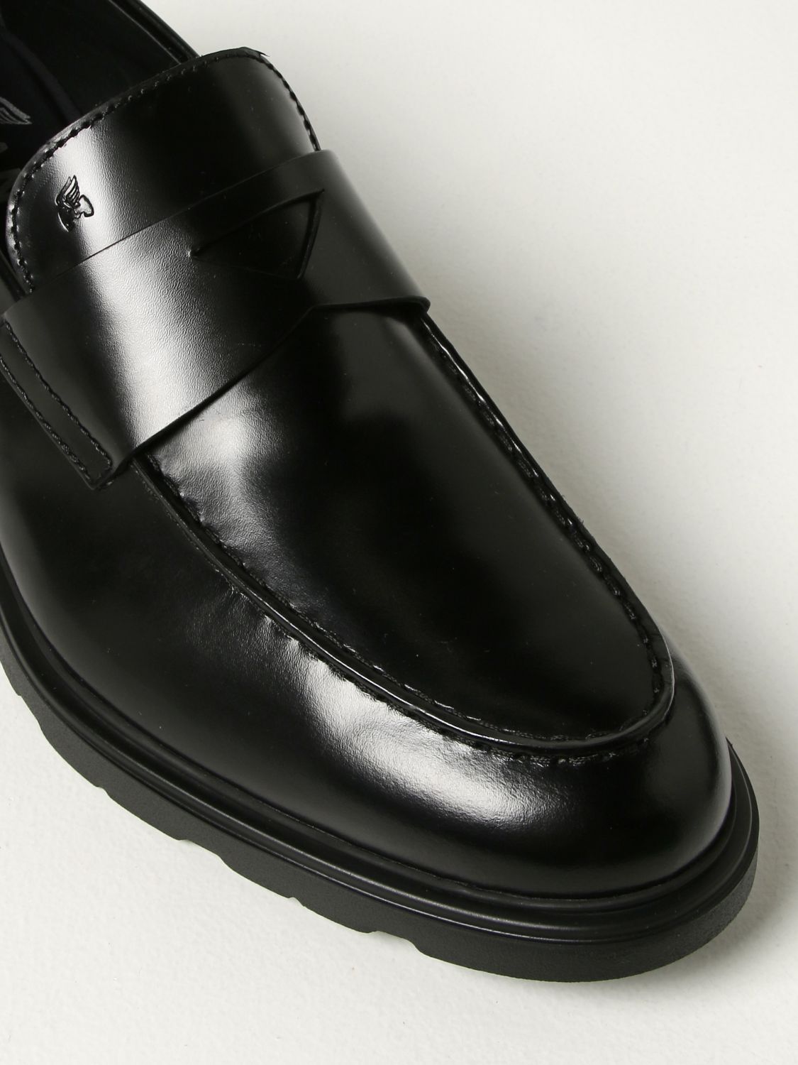 Loafers Hogan: H393 Hogan moccasins in brushed leather black 4
