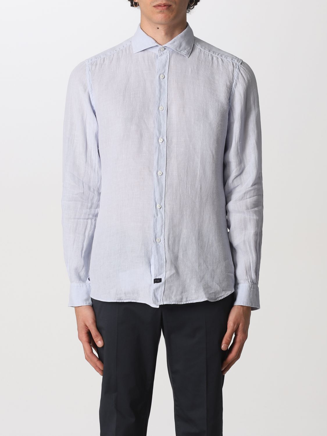 FAY: Shirt men | Shirt Fay Men Gnawed Blue | Shirt Fay NCMA144259THTK ...